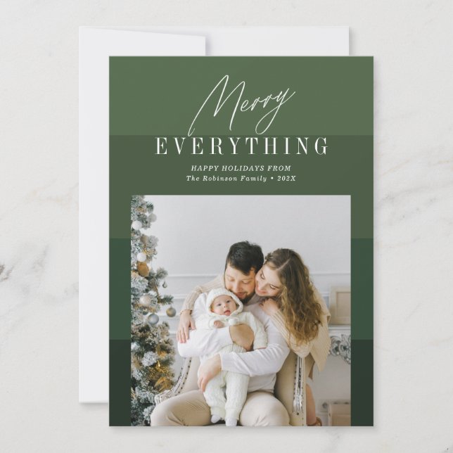 Merry everything festive script christmas  holiday card (Front)