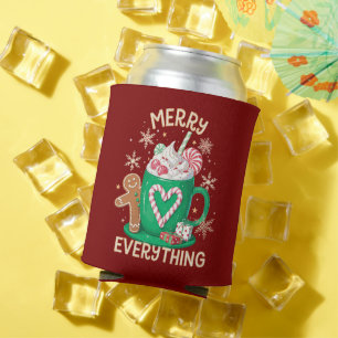 Merry Everything Gingerbread Coffee Latte Xmas Can Cooler