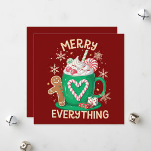 Merry Everything Gingerbread Coffee Latte Xmas Holiday Card