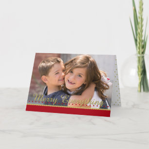 Merry Everything Gold Dots Holiday Photo Card