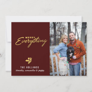 Merry Everything Gold Foil CHRISTMAS Holiday Card
