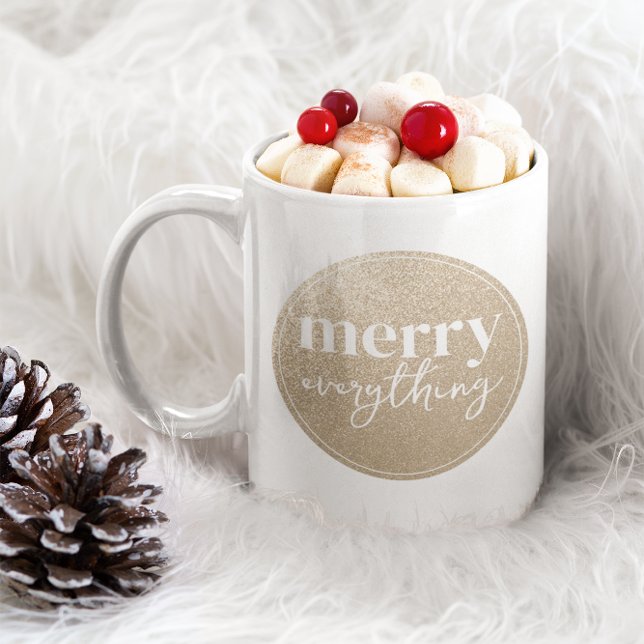 Merry Everything Golden Texture Coffee Mug (Creator Uploaded)