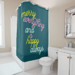 Merry Everything Happy Always Mint Teal Holiday<br><div class="desc">Merry Everything and a Happy Always! Cover all the winter holidays with this simple and fun card in teal green,  chartreuse,  pink,  and mint.</div>