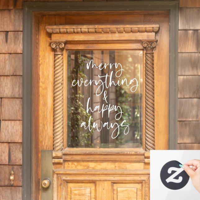 Merry Everything Happy Always Script Window Cling (Home Door)