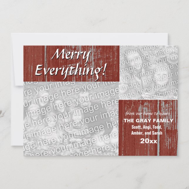 Merry Everything Holiday Greeting Rustic 2 Photos (Front)