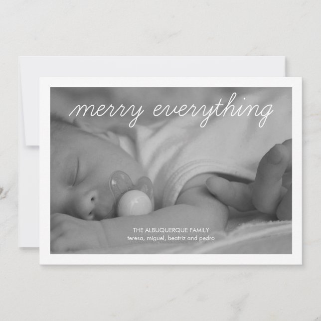 Merry Everything Holiday Photo Green Christmas (Front)