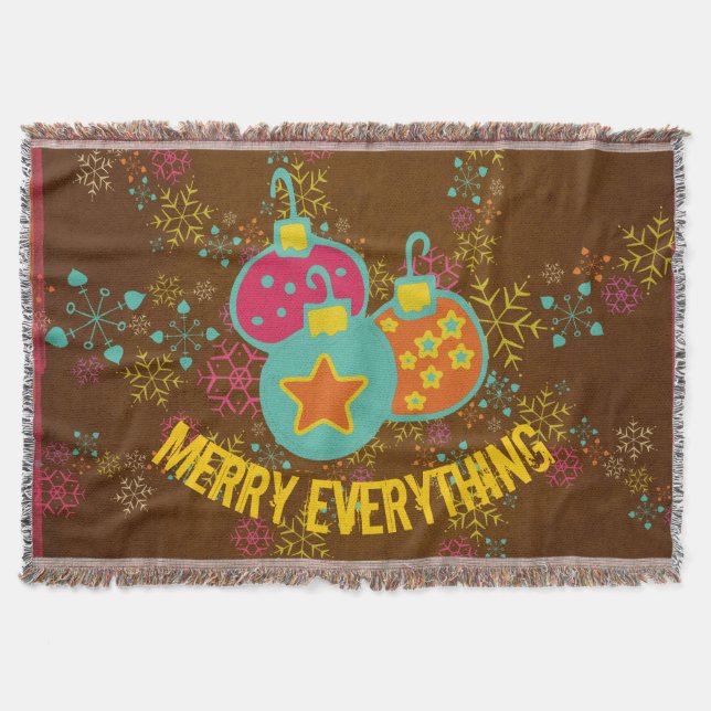 Merry Everything Holiday Throw Blanket (Front)