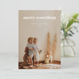 Merry Everything Minimal Photo Overlay Christmas Holiday Card