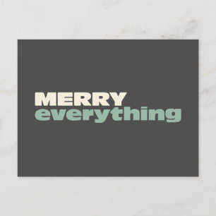 Merry Everything Minimalist Mod Christmas Holiday Postcard