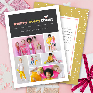 Merry Everything Mod Color Blocks Mistletoe Photo Holiday Card