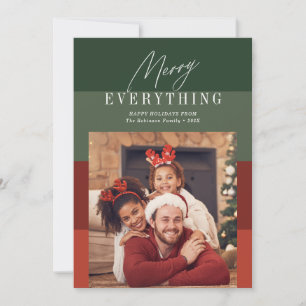 Merry everything modern stripes christmas  holiday card