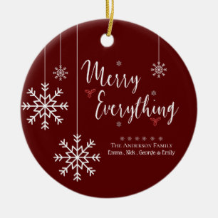 Merry Everything Personalized Christmas Ceramic Ornament