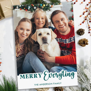 Merry Everything Personalized Christmas Photo Holiday Card