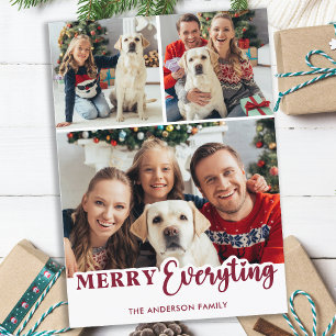 Merry Everything Personalized Modern Family Photos Holiday Card