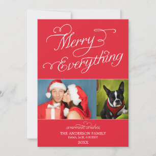 MERRY EVERYTHING SCRIPT HOLIDAY PHOTO CARD