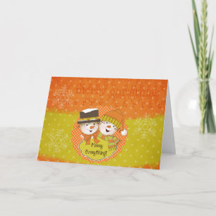 Merry Everything Snowmen Carte de voeux de vacance