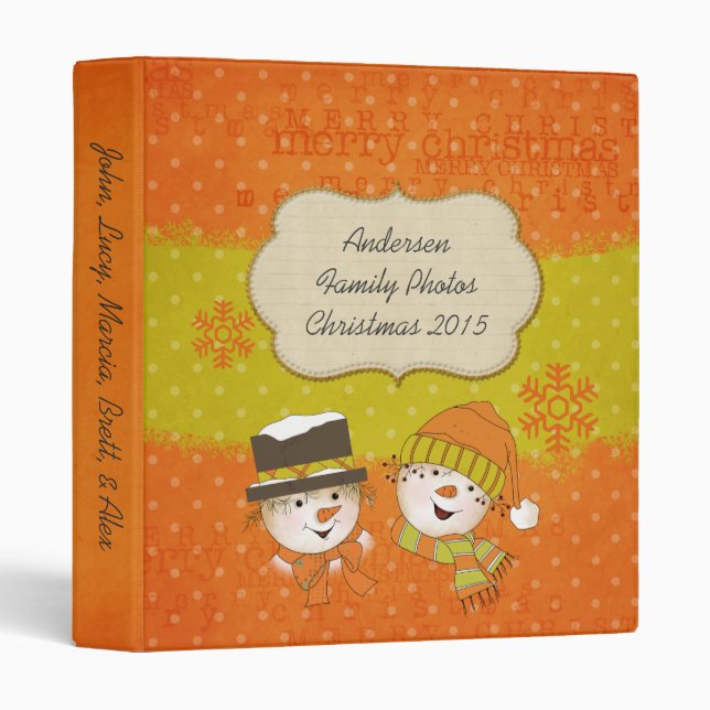 Merry Everything Snowmen Custom Christmas Binder (Front/Spine)