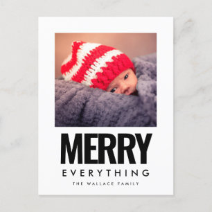 Merry everything square photo modern postcard
