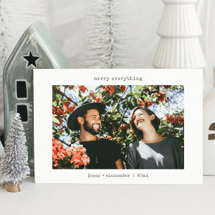 Merry Everything Two Photo Minimalist Typewriter Holiday Card