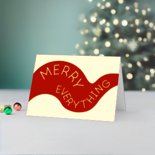 Merry Everything Typography Holiday Red Gold Foil