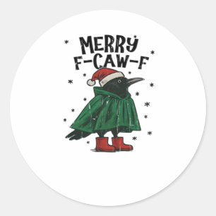 Merry F-Caw-F Essential Minimal Clean Classic Round Sticker