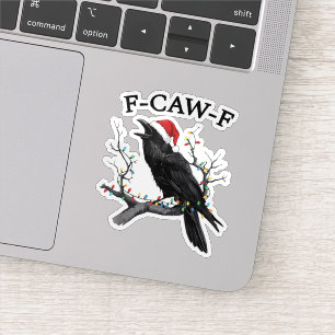 Merry F-Caw-F Funny Christmas Black Crow F Caw F