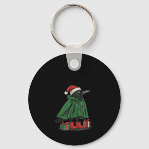 Merry F-caw-f Funny Christmas Black Crow Merry Xma Keychain