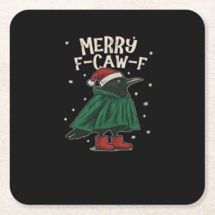 Merry F-Caw-F Square Paper Coaster