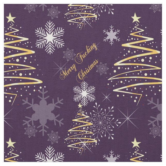 Merry F*cking Christmas Fabric (Close Up)