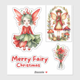 Merry Fairy Christmas Custom-Cut Vinyl Sticker