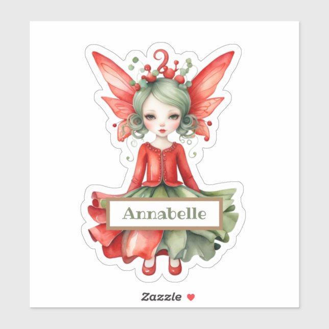 Merry Fairy Christmas Custom-Cut Vinyl Sticker (Sheet)