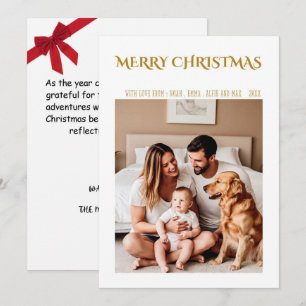 Merry Family Christmas Card - Festive Holiday