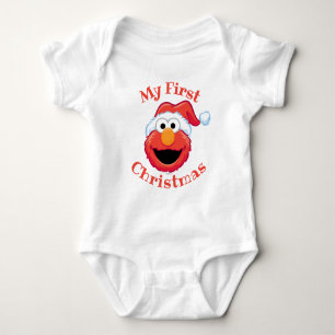 Merry First Christmas Elmo Baby Bodysuit