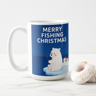 Merry Fishing Christmas – Cute Polar Bear&Snowmen Coffee Mug