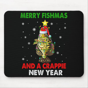 Merry Fishmas And A Crape New Year Fishing Funny X Mouse Pad