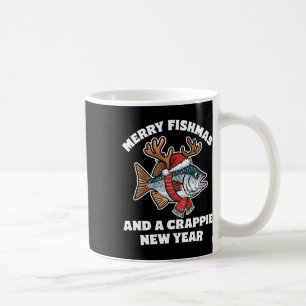 Merry Fishmas And A Crappie New Year Fishing Pun Coffee Mug