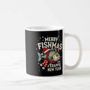 Merry Fishmas And A Crappie New Year Funny Fishing Coffee Mug