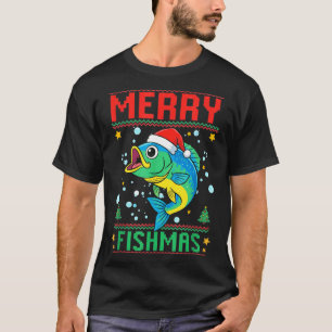 Merry Fishmas B Fish Fishing Christmas T-Shirt