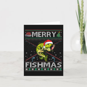 Merry Fishmas Byb Fish Fishing Christmas Ugly Swea Card