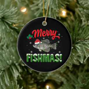 Merry Fishmas Christmas Fish lover Ceramic Ornament