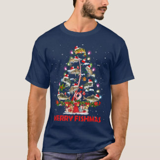 Merry Fishmas Christmas Tree Fish Funny Fishing  T-Shirt