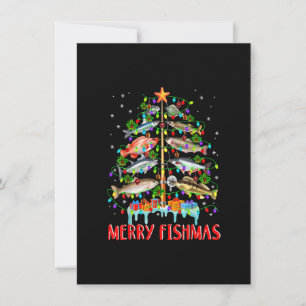 Merry Fishmas Christmas Tree Lights Fish Funny Fis Invitation