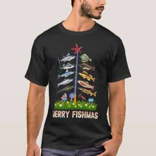 Merry Fishmas Christmas Xmas For Fishers T-Shirt