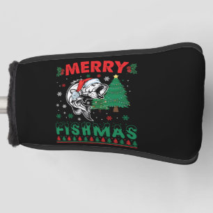 Merry Fishmas Fish Fishing Dad Fisherman Christmas Golf Head Cover