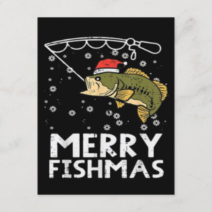 Merry Fishmas Fish Fishing Xmas  Enclosure Card