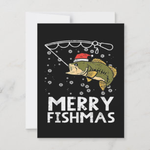 Merry Fishmas Fish Fishing Xmas Postcard