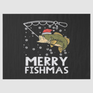 Merry Fishmas Fish Fishing Xmas  Tissue Paper