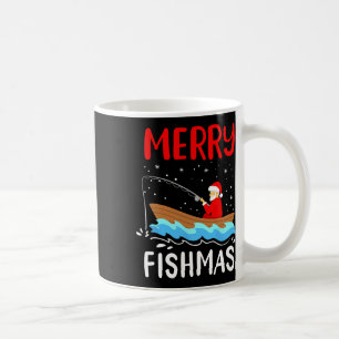 Merry Fishmas Fun Christmas Santa Claus Fishing Fi Coffee Mug