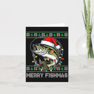Merry Fishmas Funny B Fishing Christmas For Women Card