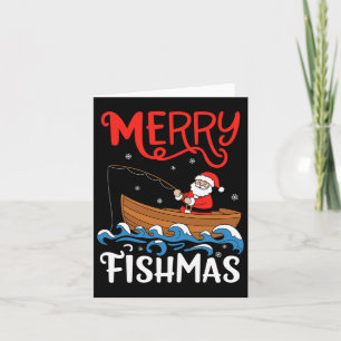 Merry Fishmas Funny Christmas Santa Claus Fishing  Card